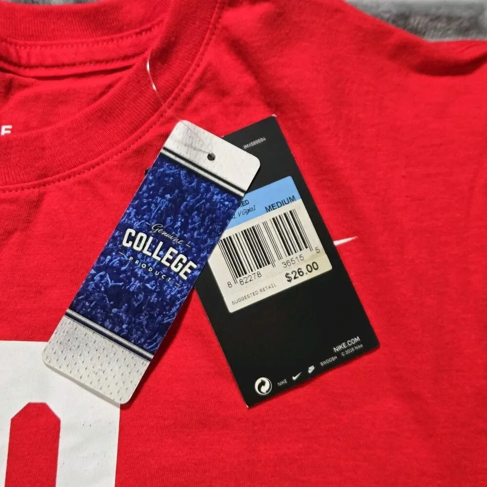 Mens Nike UGA Georgia Bulldogs T Shirt Red Graphic Tee SEC Go Dawgs New
